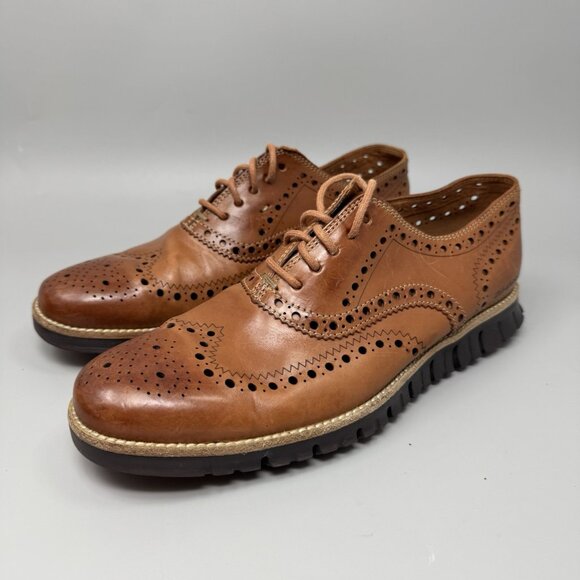 Cole Haan Zerogrand Remastered Brown Leather  Wingtip Oxford Shoes Sz 8M main image 7